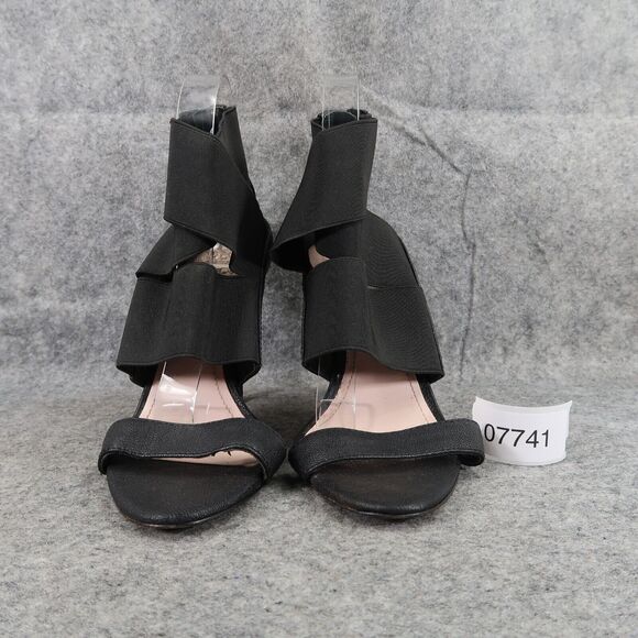 Vince Camuto Shoes Womens 8 Pump Stiletto Heel Zip Open Toe Black Straps Ondetti - Picture 3 of 14